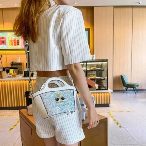 Trendy Glitter Cartoon Handbag for Women